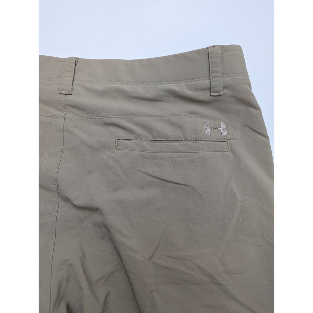 Under Armour Matchplay Shorts Men's 38 Tan Khaki Mid Rise Stretch Performance - Picture 2 of 16